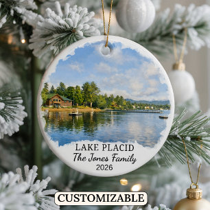 Persoonlijk Lake Placid-sieraad, Aangepast New Yor Keramisch Ornament