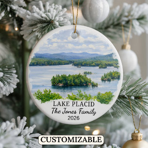 Persoonlijk Lake Placid-sieraad, op maat New York Keramisch Ornament