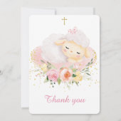 Persoonlijk Lammetje Doop meisje Kaart (Achterkant)