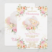 Persoonlijk Lammetje Doopfeest meisje Kaart (Voorkant / Achterkant)