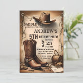 Persoonlijk Land Western Zadelen Up Cowboy Verjaar Kaart (Staand voorkant)