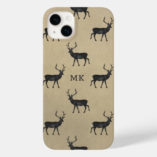 Persoonlijk Landelijk Hert Monogram Case-Mate iPhone Case (Achterkant)
