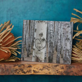 Persoonlijk landelijk rustiek gesneden hart fotoplaat (Zijkant)