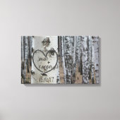 Persoonlijk landelijk ruw gesneden hart canvas afdruk (Voorkant)