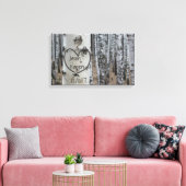 Persoonlijk landelijk ruw gesneden hart canvas afdruk (Insitu (Woonkamer))