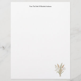Persoonlijk landelijke botanische briefpapier met briefhoofd