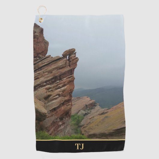 Persoonlijk landschapsbeeld "Red Rocks" Golfhanddoek (Voorkant)