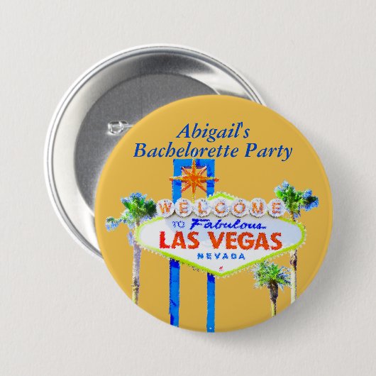 Persoonlijk Las Vegas Bachelorette Ronde Button 7,6 Cm (Voorkant /achterkant)