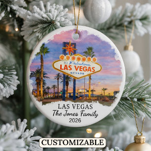 Persoonlijk Las Vegas ornament, op maat Nevada Keramisch Ornament