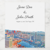 Persoonlijk Las Vegas Skyline Wine Label Wijn Etiket (Enkel label)