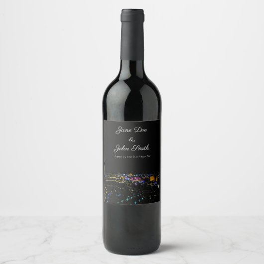 Persoonlijk Las Vegas Skyline Wine Label Wijn Etiket (Voorkant)