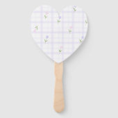 Persoonlijk Lavendel Gingham Bloemen Naam Cadeau Handwaaier (Achterkant)