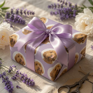 Persoonlijk Lavendel Huisdier Gezicht Cadeaupapier