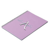 Persoonlijk Lavendel Monogram Aangepaste Naam Notitieboek (Linkerzijde)