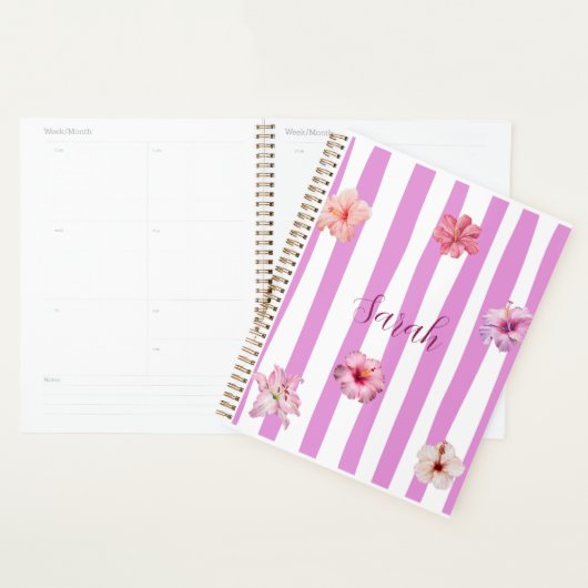 Persoonlijk lavendel waterverf bloem notebook planner (Display)