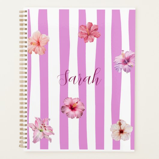 Persoonlijk lavendel waterverf bloem notebook planner (Voorkant)