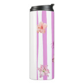 Persoonlijk lavendel waterverf bloem notebook thermosbeker (Gedraaid links)