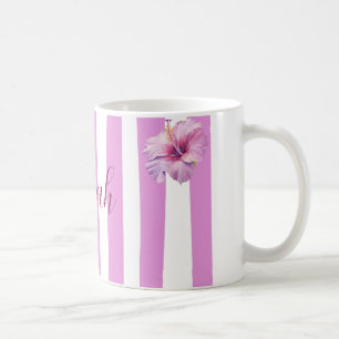 Persoonlijk lavendel waterverf bloemen notebook koffiemok