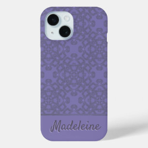 Persoonlijk lavendelpatroon iPhone 15 case