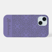 Persoonlijk lavendelpatroon iPhone 15 case (Achterkant horizontaal)