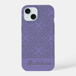 Persoonlijk lavendelpatroon iPhone 15 case