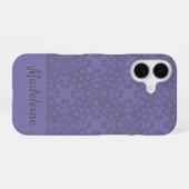 Persoonlijk lavendelpatroon iPhone 16 hoesje (Achterkant horizontaal)