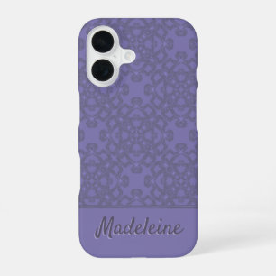 Persoonlijk lavendelpatroon iPhone 16 hoesje