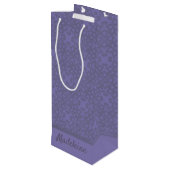 Persoonlijk lavendelpatroon wijn cadeautas (Achterkant Gekanteld)