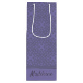 Persoonlijk lavendelpatroon wijn cadeautas (Voorkant)