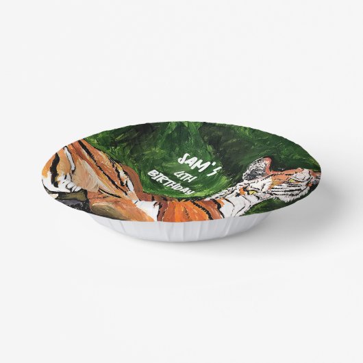 Persoonlijk - Lazy Tiger - Borden op jaarpapier Papieren Kommen (Gebogen)