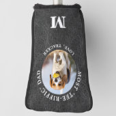 Persoonlijk leder van het DOG DAD-fotoMonogram Golfheadcover (Draai 90)