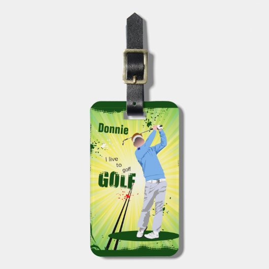 Persoonlijk leef ik tot Golf Golfer Bagagelabel (Voorkant verticaal)