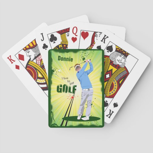 Persoonlijk leef ik tot Golf Golfer-speelkaarten Speelkaarten (Achterkant)