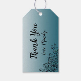 Persoonlijk leisteen blauw Dank u Labels Cadeaulabel