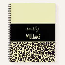 Persoonlijk leopard cream spiraal notebook notitieboek