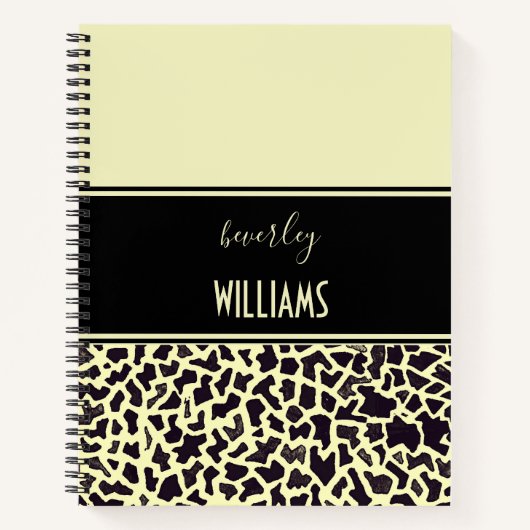 Persoonlijk leopard cream spiraal notebook notitieboek (Voorkant)
