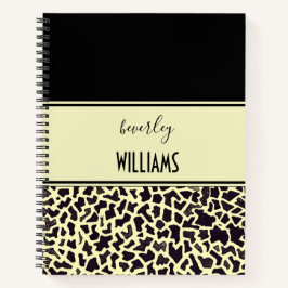 Persoonlijk leopard cream spiraal notebook notitieboek