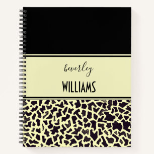 Persoonlijk leopard cream spiraal notebook notitieboek