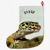 Persoonlijk Leopard Gecko Lizard Grote Kerstsok (Achterkant)