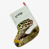Persoonlijk Leopard Gecko Lizard Grote Kerstsok (Achterkant (Hangend))