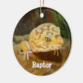Persoonlijk Leopard Gecko Lizard Keramisch Ornament (Links)