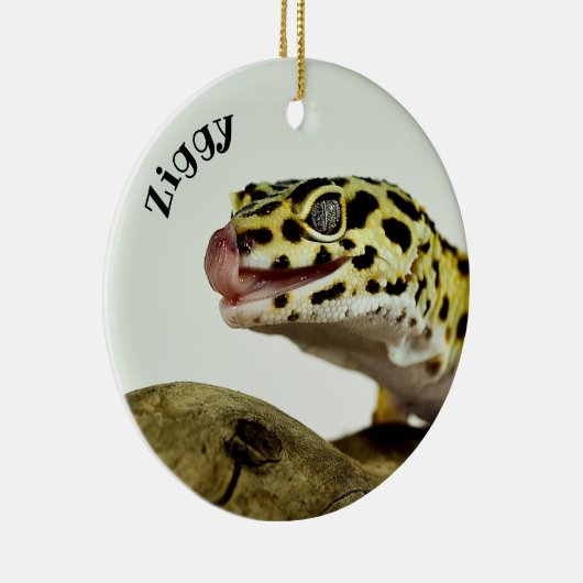 Persoonlijk Leopard Gecko Lizard Keramisch Ornament (Rechts)