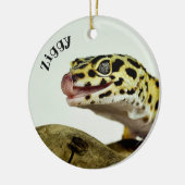 Persoonlijk Leopard Gecko Lizard Keramisch Ornament (Links)