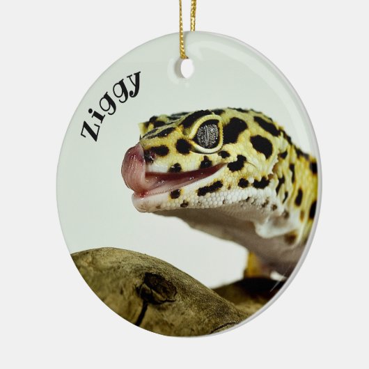 Persoonlijk Leopard Gecko Lizard Keramisch Ornament (Links)
