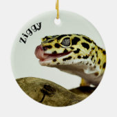 Persoonlijk Leopard Gecko Lizard Keramisch Ornament (Achterkant)