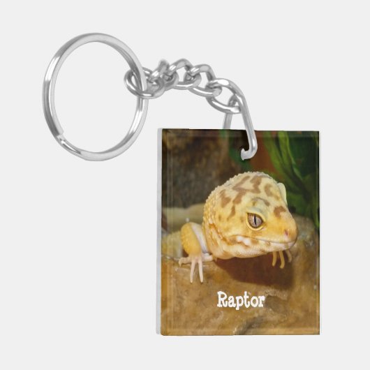 Persoonlijk Leopard Gecko Lizard Sleutelhanger (Voorkant Links)