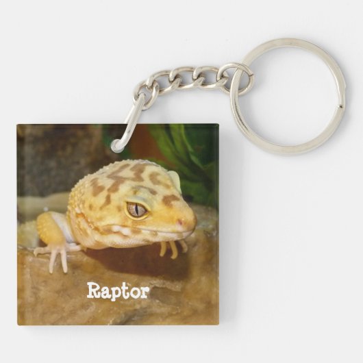 Persoonlijk Leopard Gecko Lizard Sleutelhanger (Achterkant)