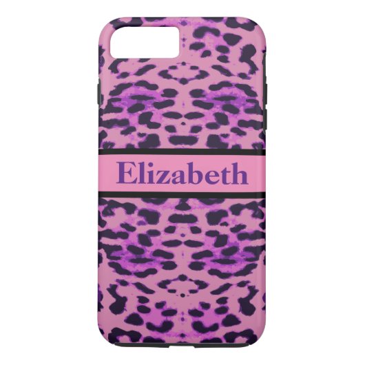 Persoonlijk Leopard Paars Rhinestone Case-Mate iPhone Case (Achterkant)