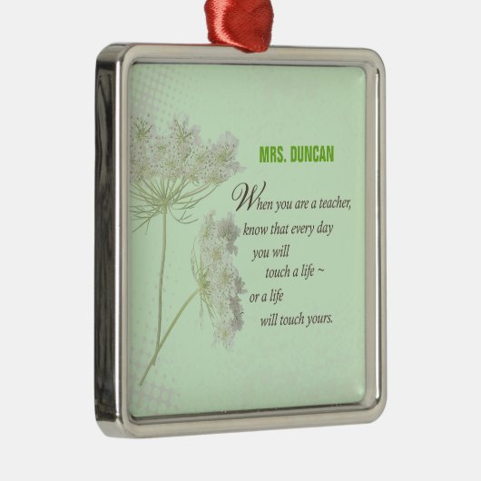 Persoonlijk, Leraar-appreciatiedag Dank u Metalen Ornament (Rechts)