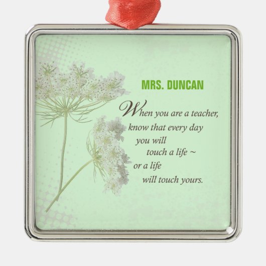 Persoonlijk, Leraar-appreciatiedag Dank u Metalen Ornament (Voorkant)
